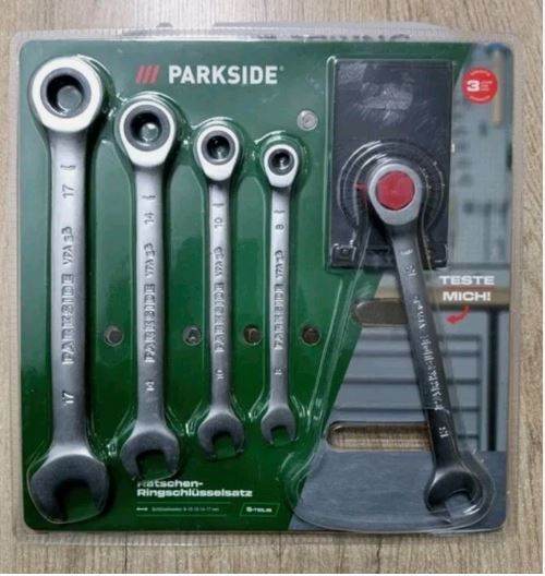 🔧 Parkside 5-Piece Combination Ratchet Spanner Set 8mm-17mm 8,10,13,14,17 mm 🔧