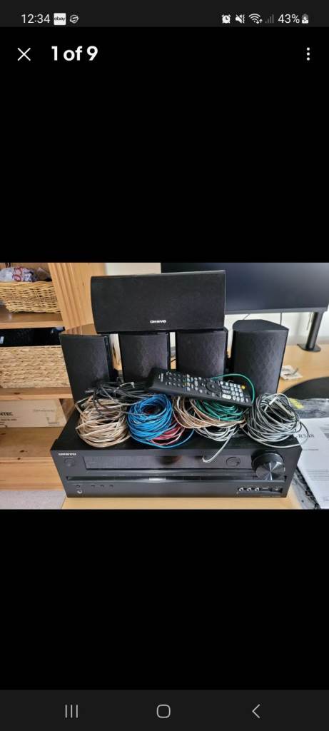 Full home theater Surround sound setup Onkyo HT-R548 