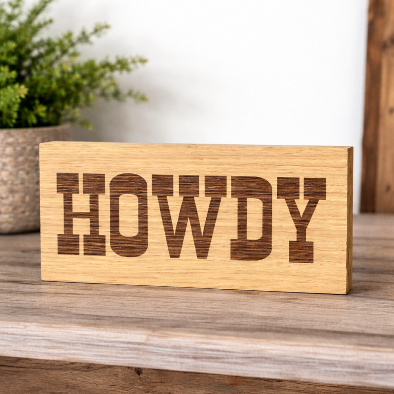 Howdy free standing block/sign