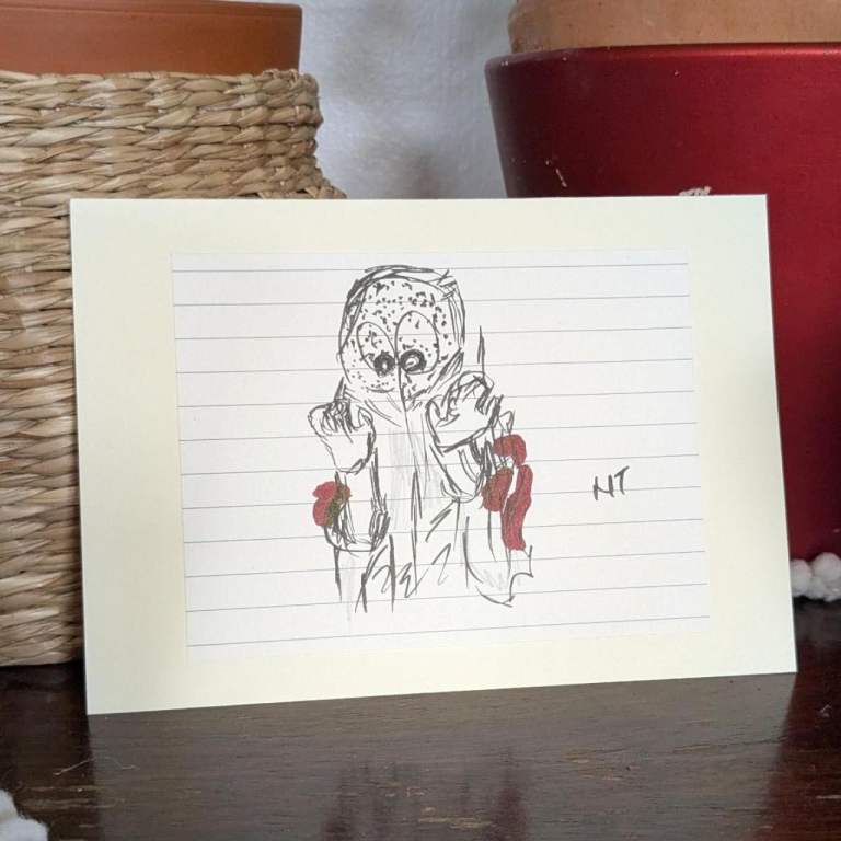 Original hand-drawn art 'Child Dressing Up'  