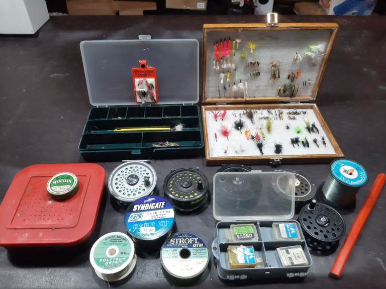 Fly fishing reels flys ,line sand case's  for sale 