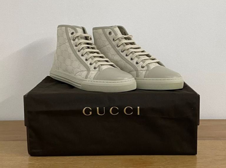 GUCCI GG Monogram High-Top White Canvas (Genuine)