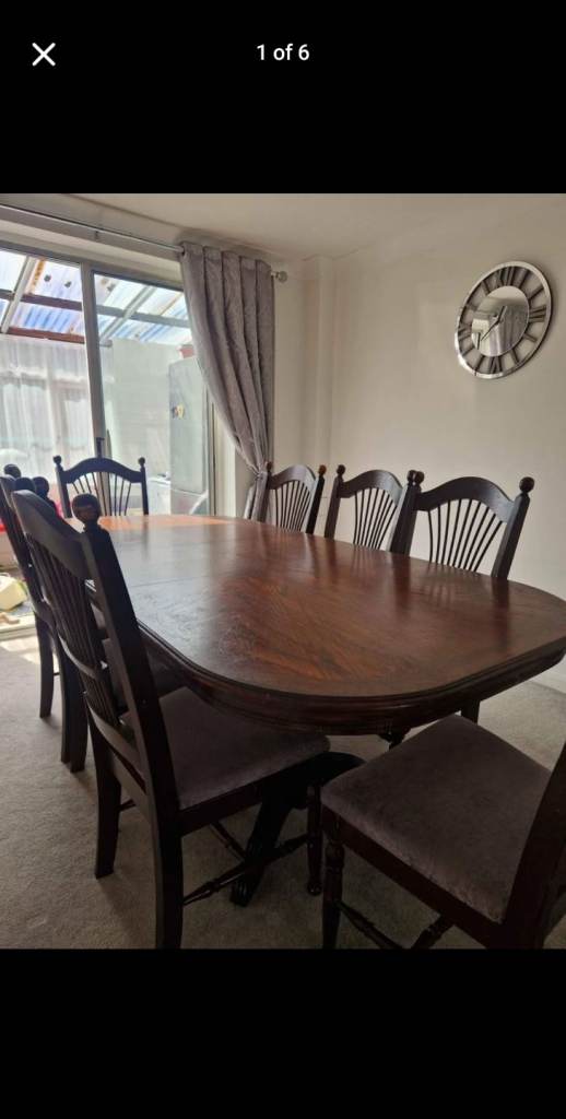 image for Extending Dining Table and Chairs 6-8 seater