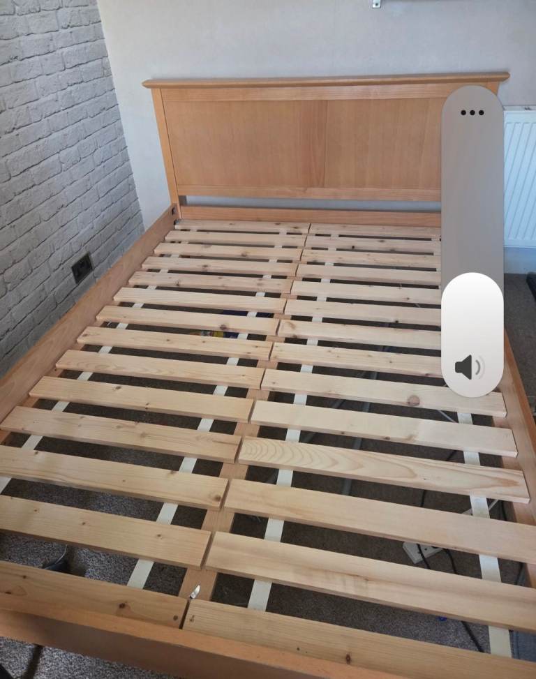 Wooden double bed frame