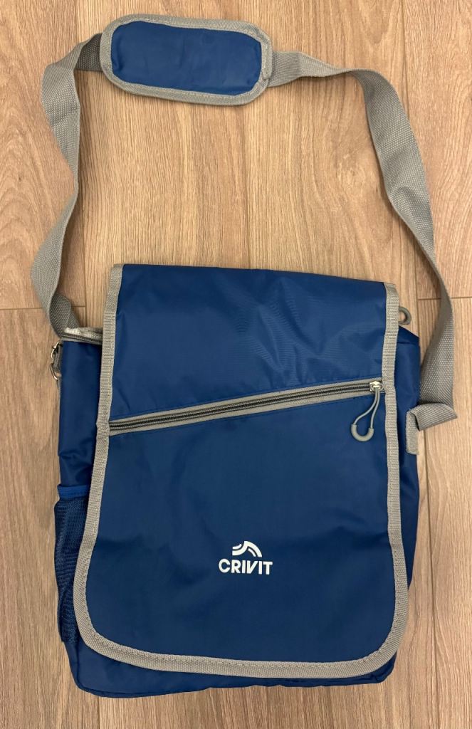 CRIVIT Blue & Grey Insulated Food Cooler Bag Adjustable Shoulder Strap