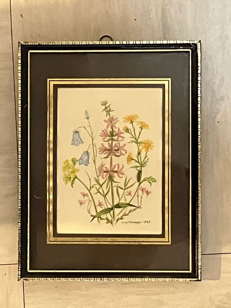 Vintage Art - Wood Frame Country Side view.