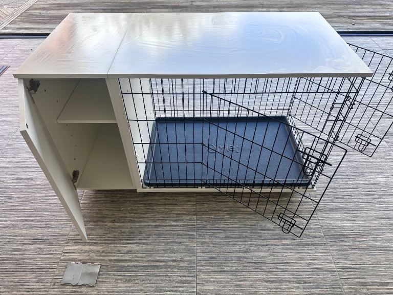 Large FIDO STUDIO DOG CRATE with storage BY OMLET