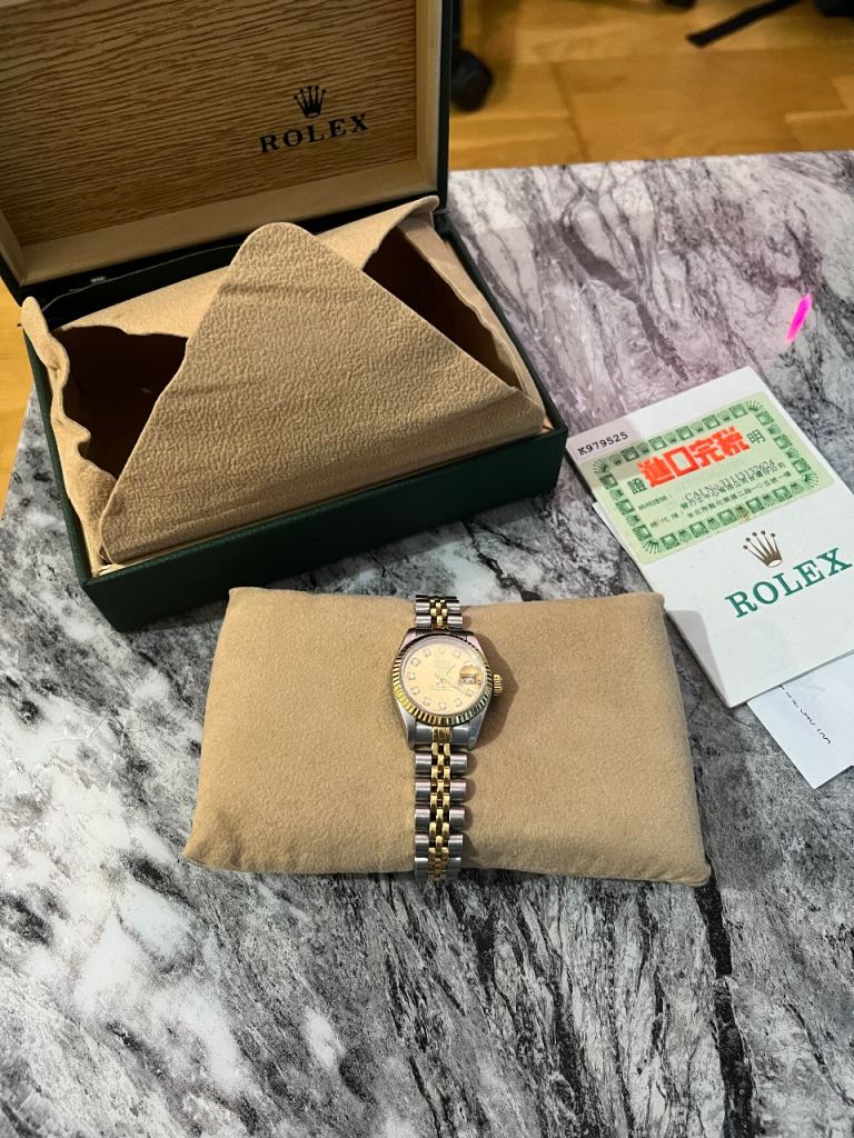 Rolex Lady Datejust 26mm Two-Tone Gold/Steel Diamond Dial – Ref 79173