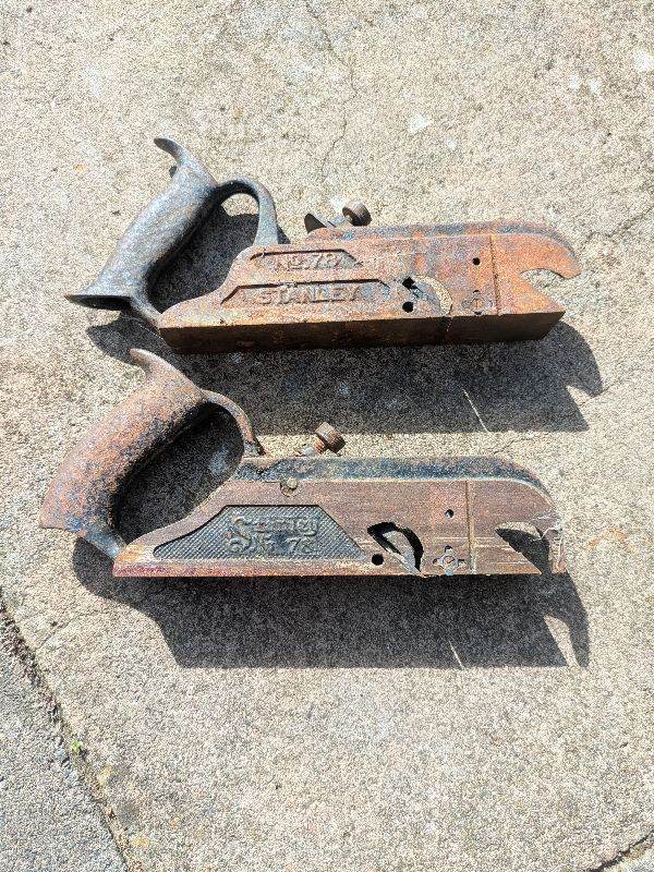 Pair of Vintage STANLEY No. 78 Duplex Rebate Planes - Rusty but Complete