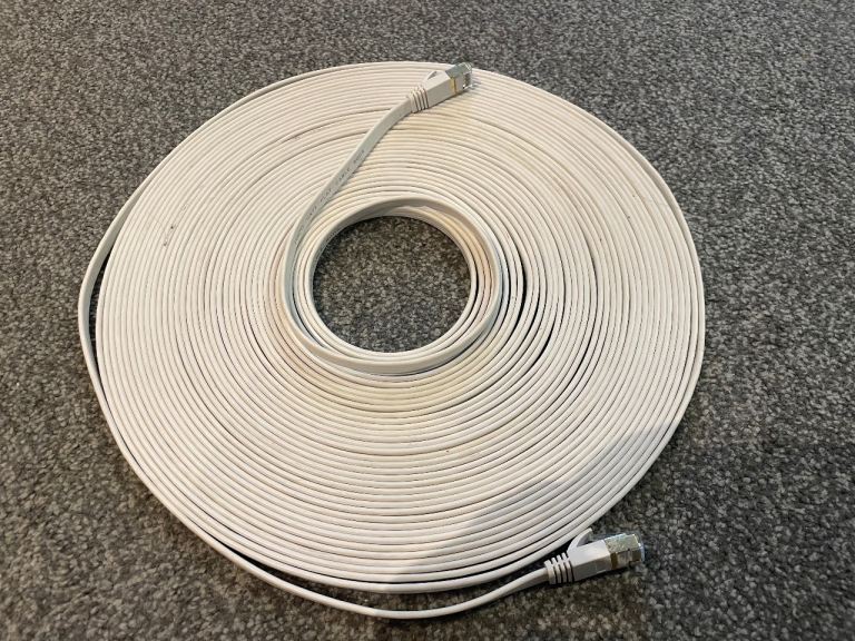 Cat7 20m Ethernet cable - flat white