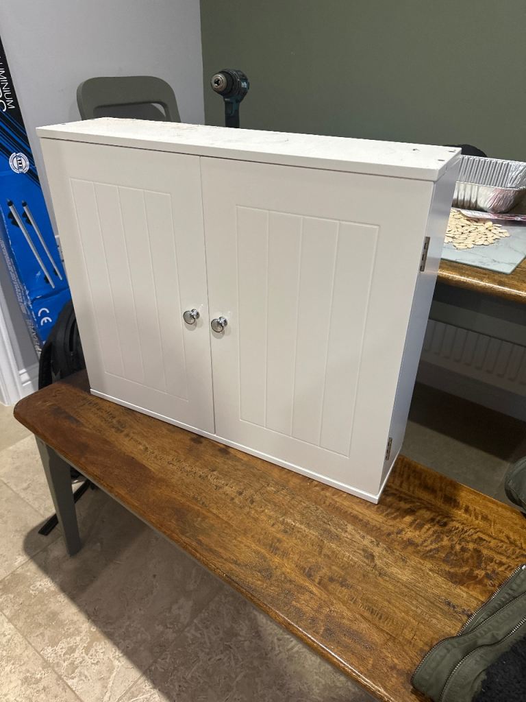 White bathroom cabinet