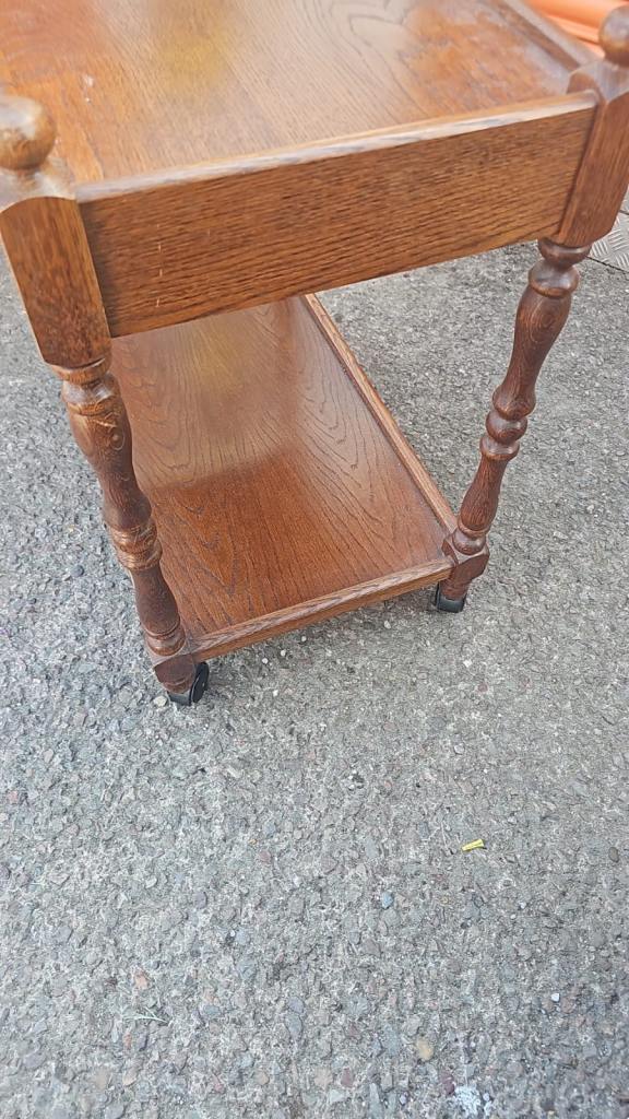 Vintage oak serving trolley 