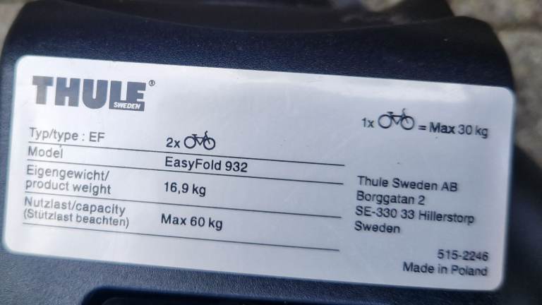 Thule Easyfold Towbar Bike Carrier (Near Mint)