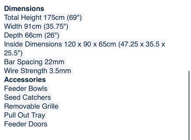 Belize Rainforest parrot cage