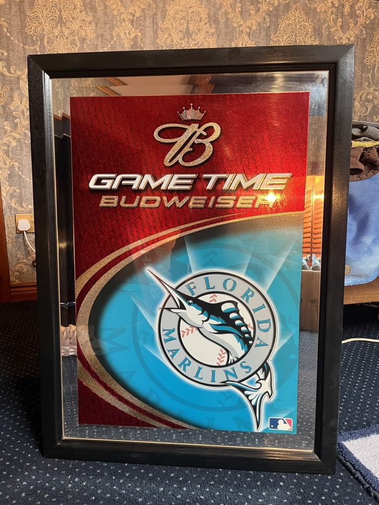 Budweiser Florida Marlins Mirrored Frame 