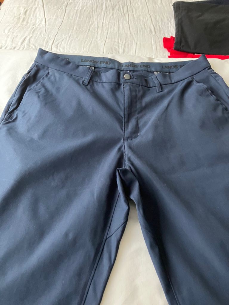 Mens Lands End Navy Blue Trousers