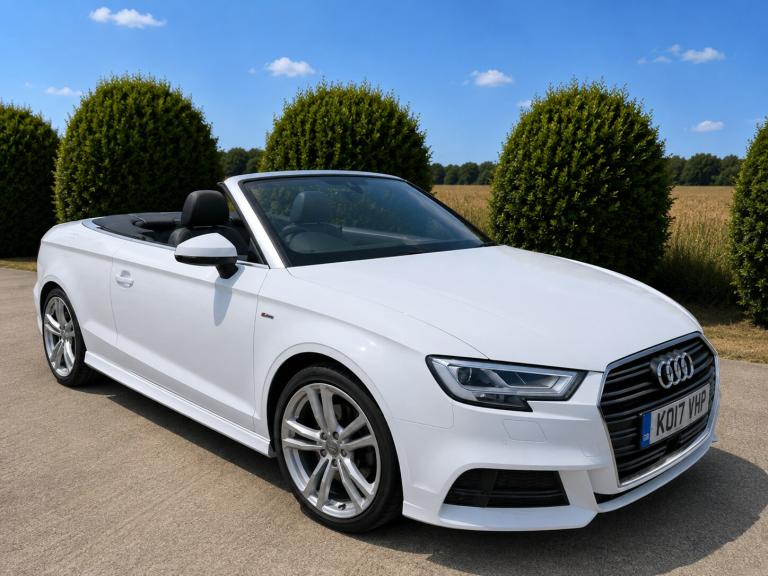 2017 17 AUDI A3 2.0 TDI S LINE CONVERTIBLE MANUAL 150BHP EURO 6 WHITE