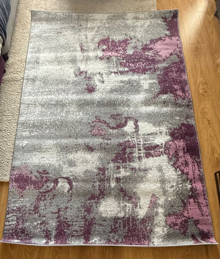 Contemporary grey/purple rug 160x230cm
