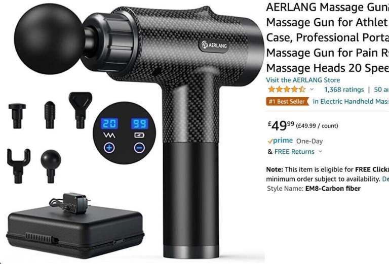 Massage Gun With Carry-On Case, 6 Heads & 330Mins Battery