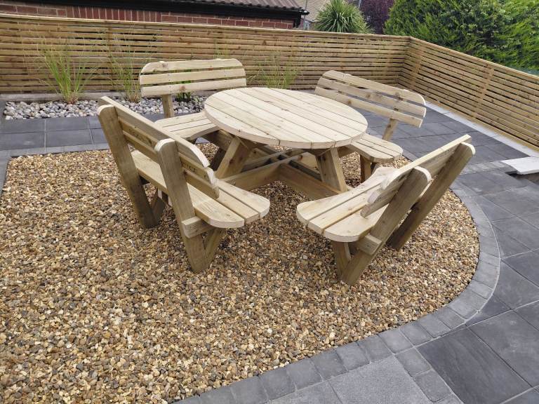 8 seater round picnic table 
