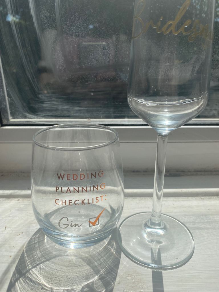 Wedding glass & bridesmaid glass 