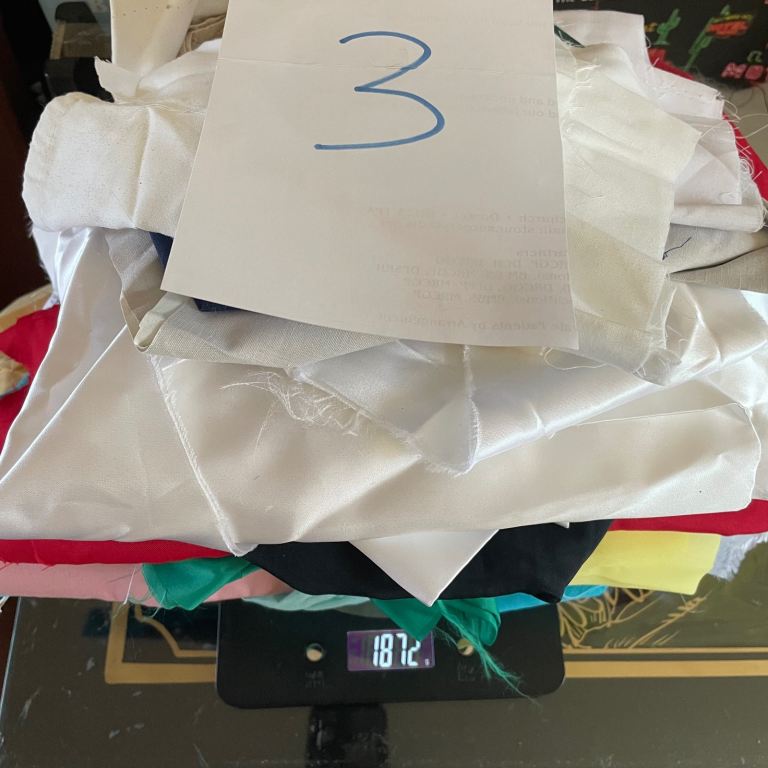 Bundle 3 Assorted Mixed Fabric Sizes Sew Craft Sewing Scraps Pieces Off Cuts Remnants Over 1.6kg 