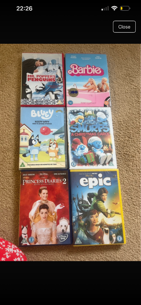 Kids DVD Film Bundle - Mr Poppers Penguins, Barbie, Bluey and more