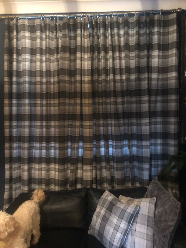 Lined grey dunelm curtains 