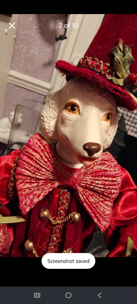 Mark Roberts Poodle porcelain pot doll