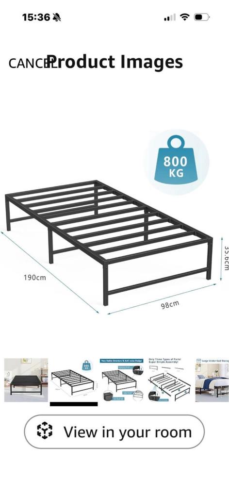 Single bed frame and Matt 