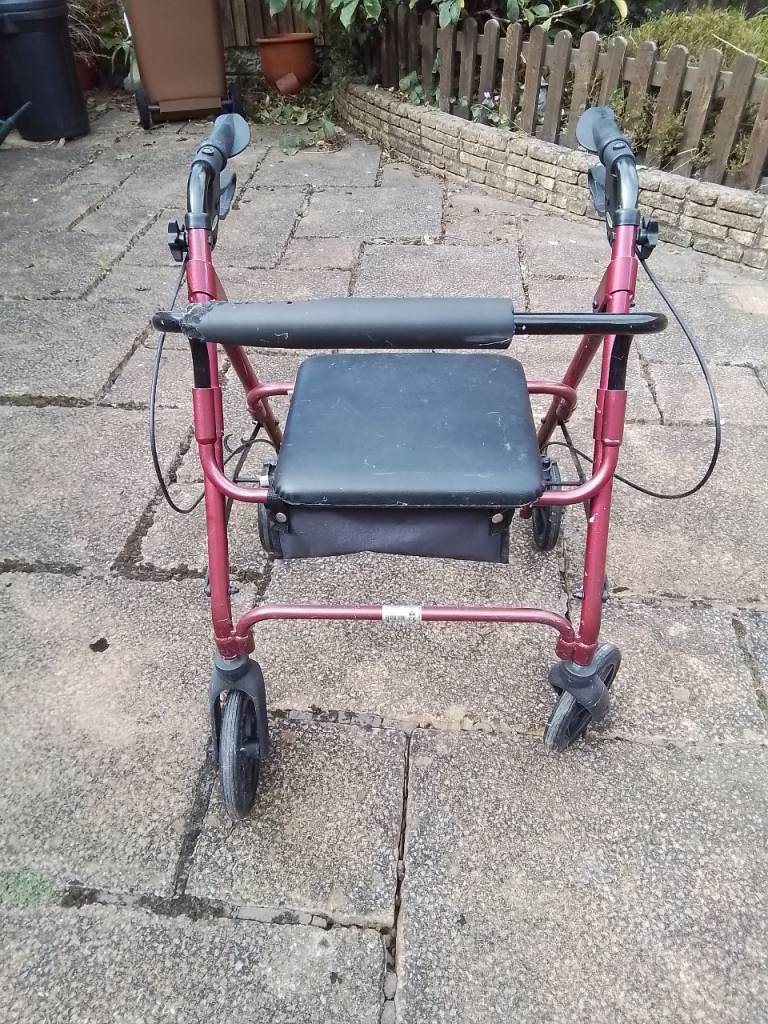 Days Folding 4 Wheeled Rollator with Brakes and Under Seat Bag