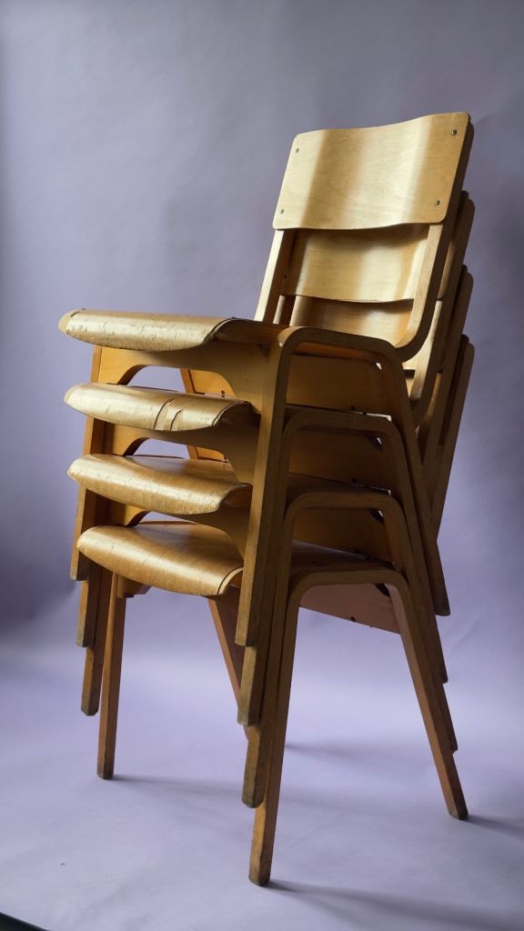 1950’s Stacking Dining Chairs Made By Tecta Designed By Stafford
