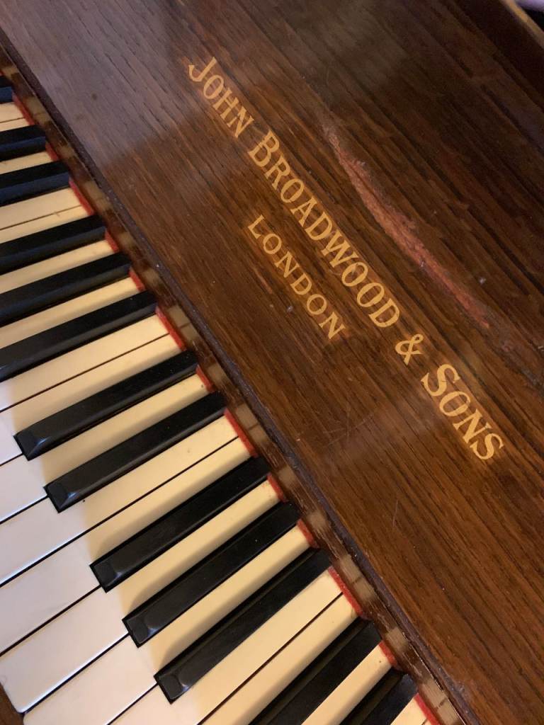Upright John Broadwood & Sons piano and stool