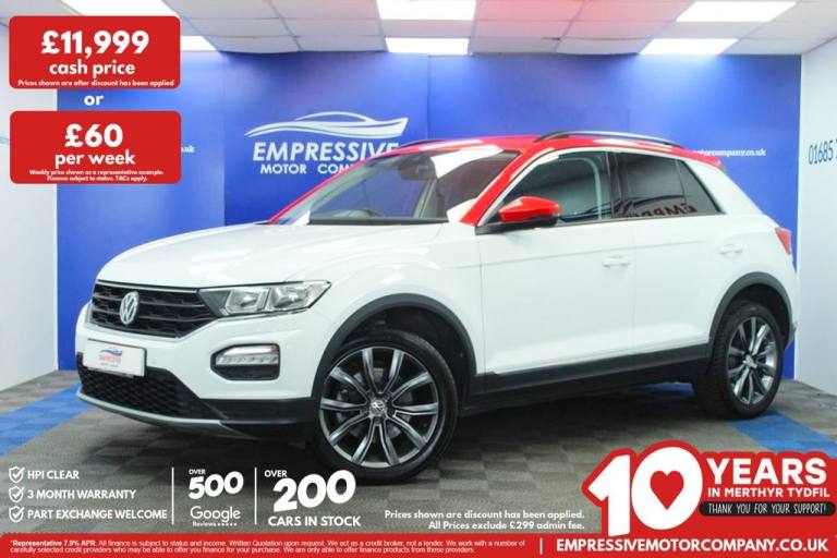 2018 18 VOLKSWAGEN T-ROC 1.0 TSI DESIGN SUV 5DR PETROL MANUAL EURO 6 (S/S) (115