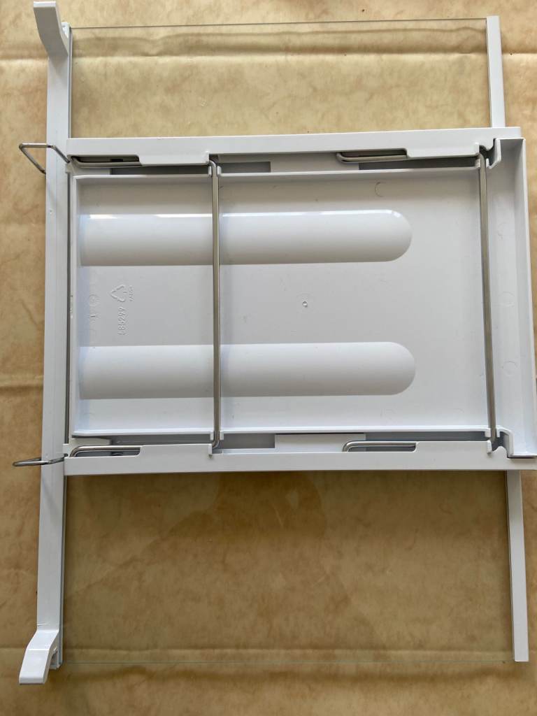 Beko Fridge freezer glass shelf with folding 2 wine bottle racks attached