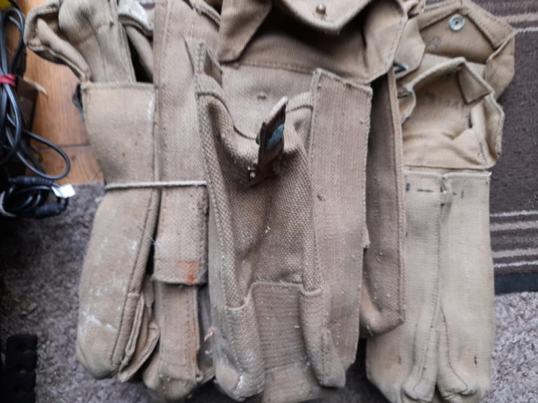 British Army WW2 Canvas Pouches Dated