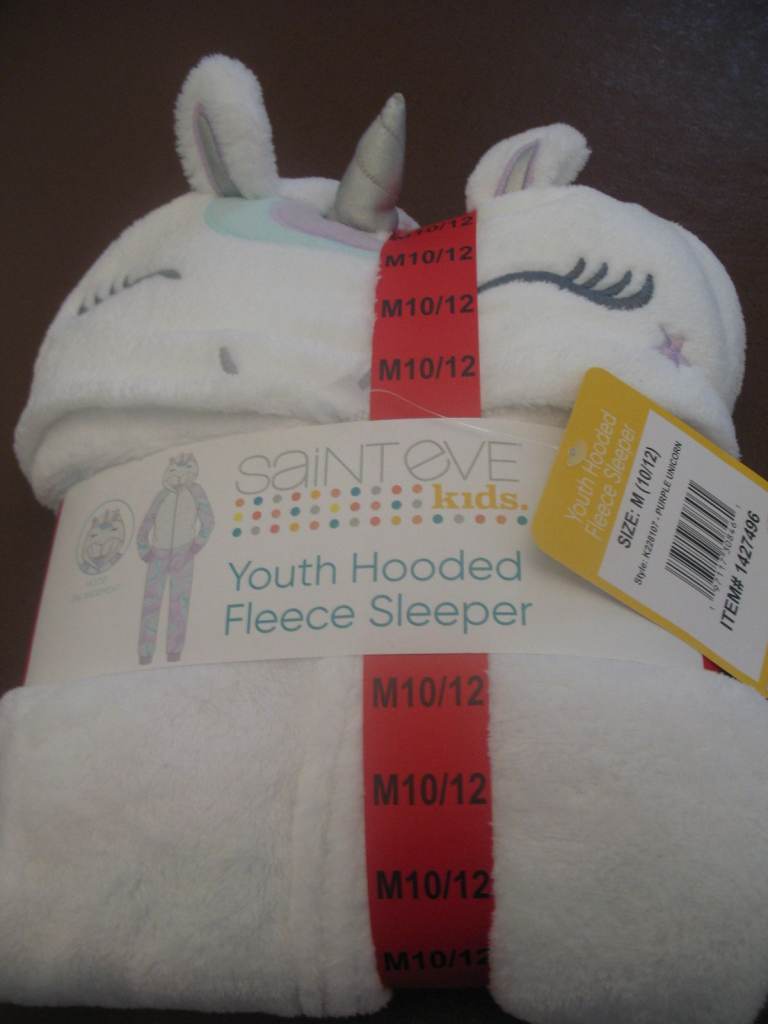 Unicorn themed hooded sleeper age 10/12 years size M  great gift