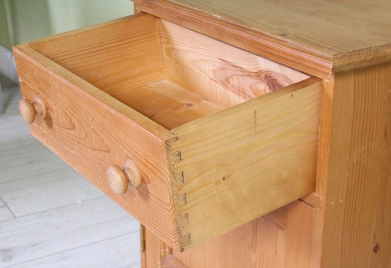  Pine Bedside Table 1 Drawer & Cupboard Thick & Solid Lots Of Rustic Character