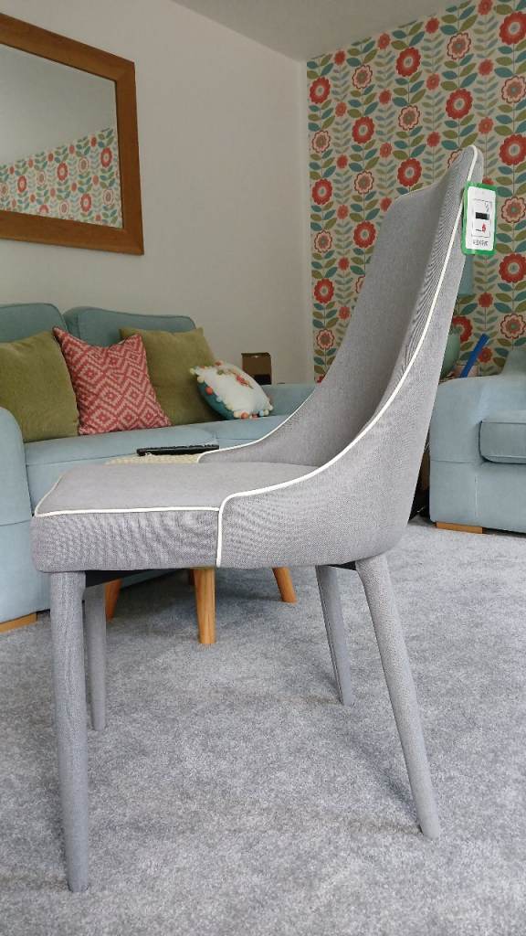 BRAND NEW WITH TAGS GREY ITALIAN DINING CHAIRS 