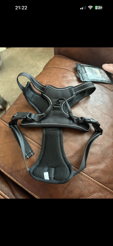 Large black dog harness 