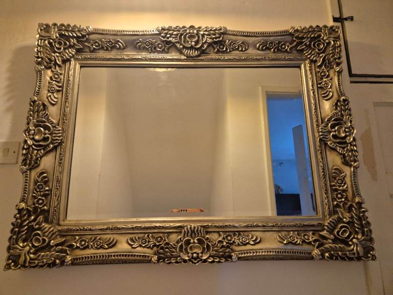 Stunning Large Silver Gilded Mirror