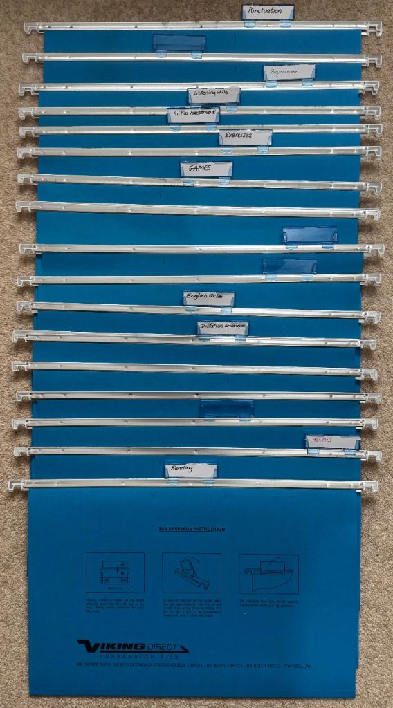 50 Viking Direct Suspension Files - Blue and Green, As Good As New for Sale
