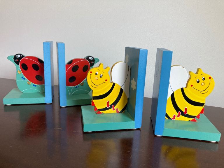 Pair of Children’s Book Ends - Bee and Ladybird