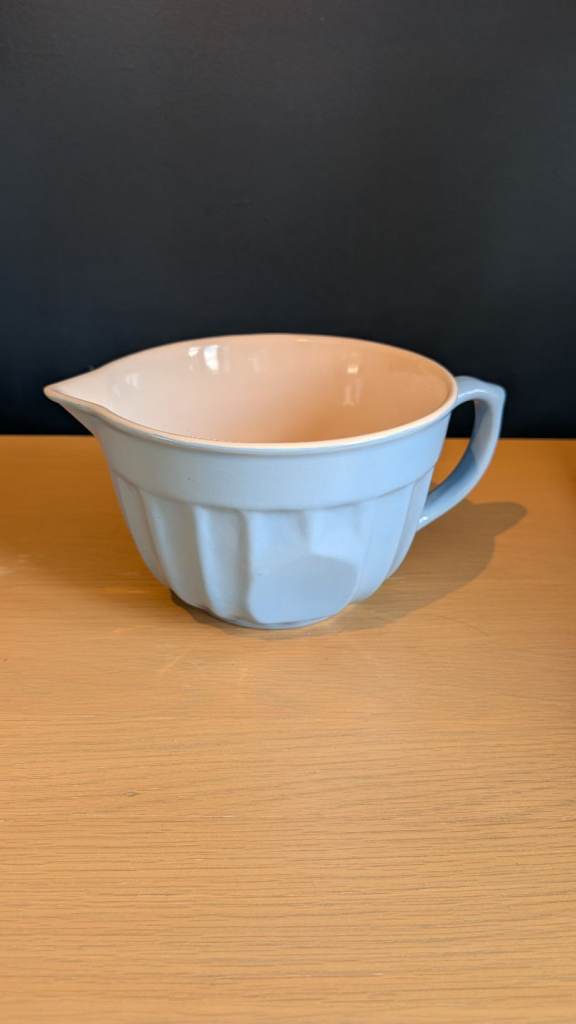 Light blue ceramic batter bowl