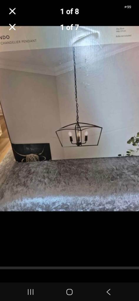 Dunelm Orlando 3 Light Chandelier Pendant – Bronze Effect Metal