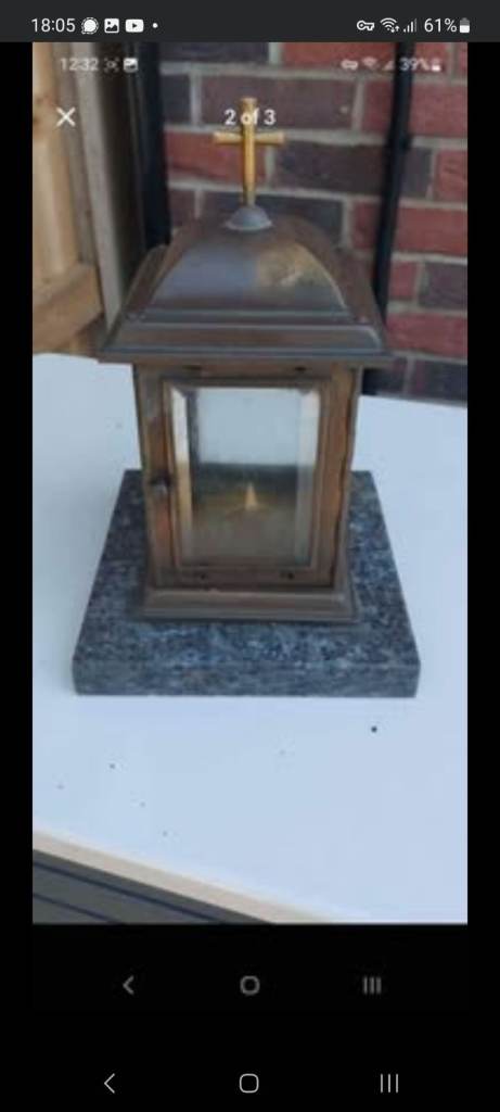 French antique bronze grave lantern 