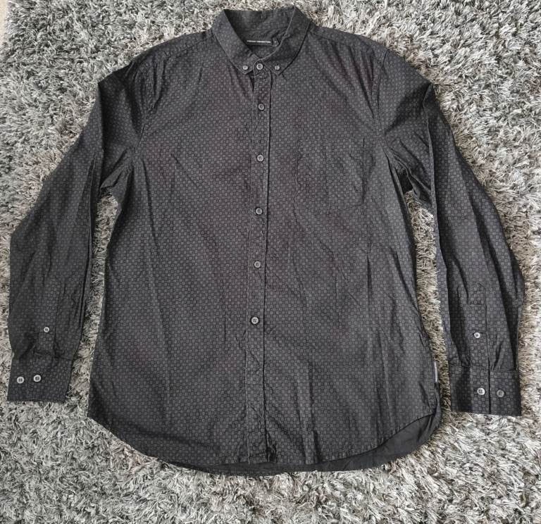 Men's French Connection size L black shirt with grey design £5