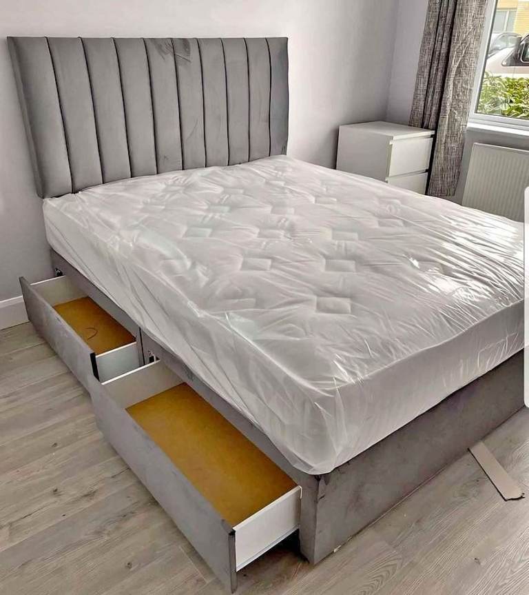 Brand New DIVAN 4FT6 Double Bed Base With Storage + Mattress >> Amazing Price 20% Off >>>>