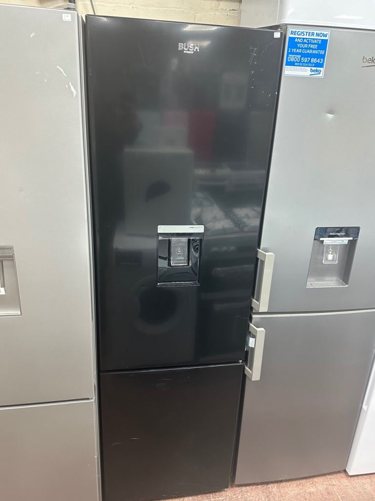 NEW/GRADED BLACK BEKO FRIDGE FREEZER WITH DISPENSER 