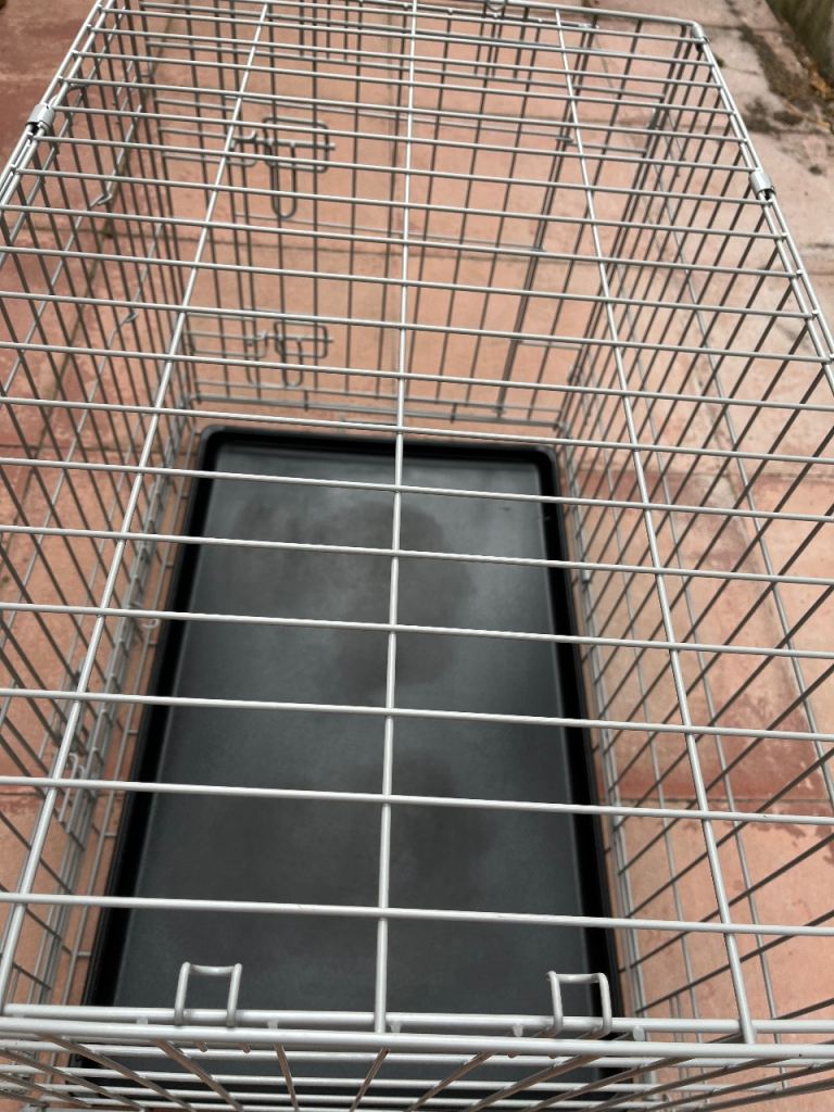 Dog crate grey folding 30x19x21